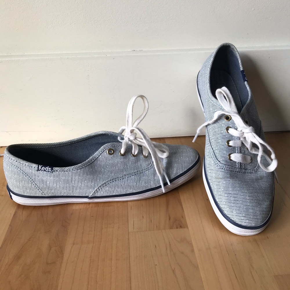 Keds original sneaker sear sucker blue/white - 6.5